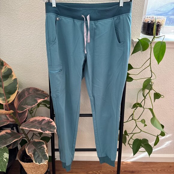 FIGS Teal High Waisted Zamora Scrub Joggers Size Medium Tall - Picture 1 of 5